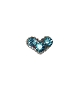  Nail Gem Heart w/ Blue Stones Medium 