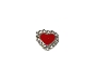  Nail Gem Heart Red w/ Stones Medium 