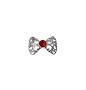  Nail Gem Bow Silver 1 Red Stone Large 