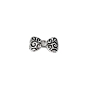  Nail Gem Bow Silver Black Swirl Medium 