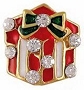  Nail Gem Xmas Present Red White Single 