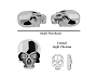  Swarovski Skull Light Chrome 3pcs/Bag 