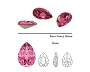  Swarovski Ptd Bck Pear Rose 6pcs/Bag 