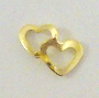  Nail Charm Gold 2 Hearts Top 