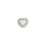  Nail Gem Heart White w/ Stones Medium 