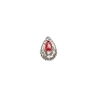  Nail Gem Teardrop Red Silver Medium 