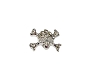  Nail Gem Skull Bones Silver Large 