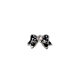  Nail Gem Bow Black White Dots Large 