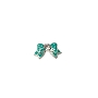  Nail Gem Bow Green w/ Blue Dots Large 