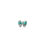  Nail Gem Bow Green Silver Tails Medium 