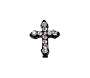  Nail Gem Cross Black w/ Stones Medium 