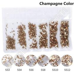  Rhinestones Multi Sz Champagne 1700/Pack 