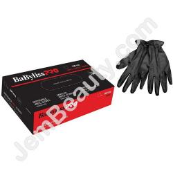  BaBylissPro Gloves Vinyl BLK M 100/Box 