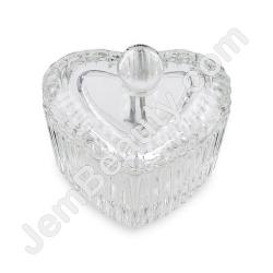  Crystal Jar w/ Lid Heart 