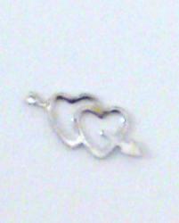  Nail Charm Silver 2 Heart Arrow 