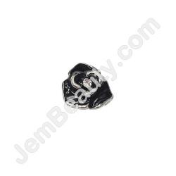  Nail Gem Rose Silver Black Medium 